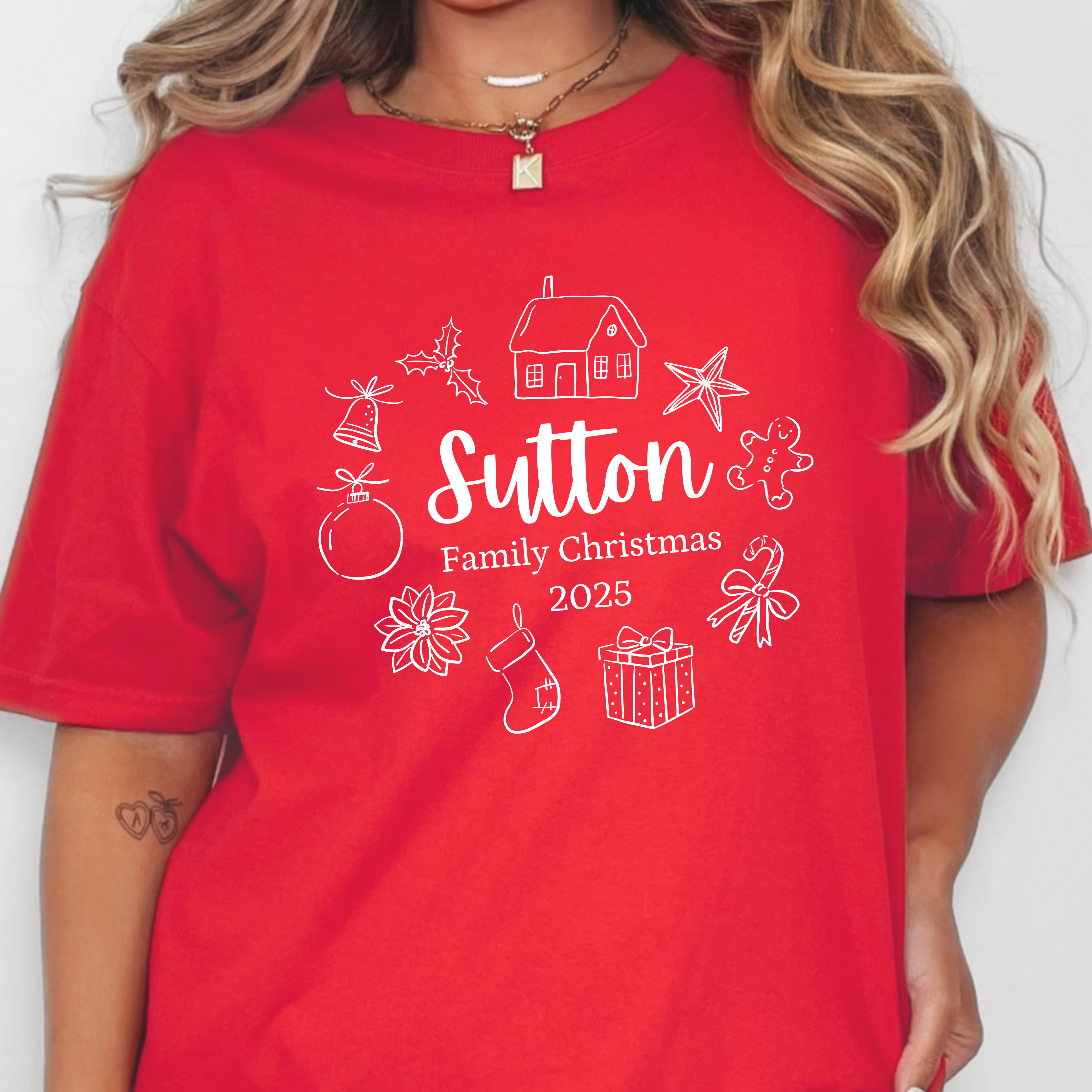 Personalized LAST NAME - Holiday Traditions -  T-Shirt  - Adult