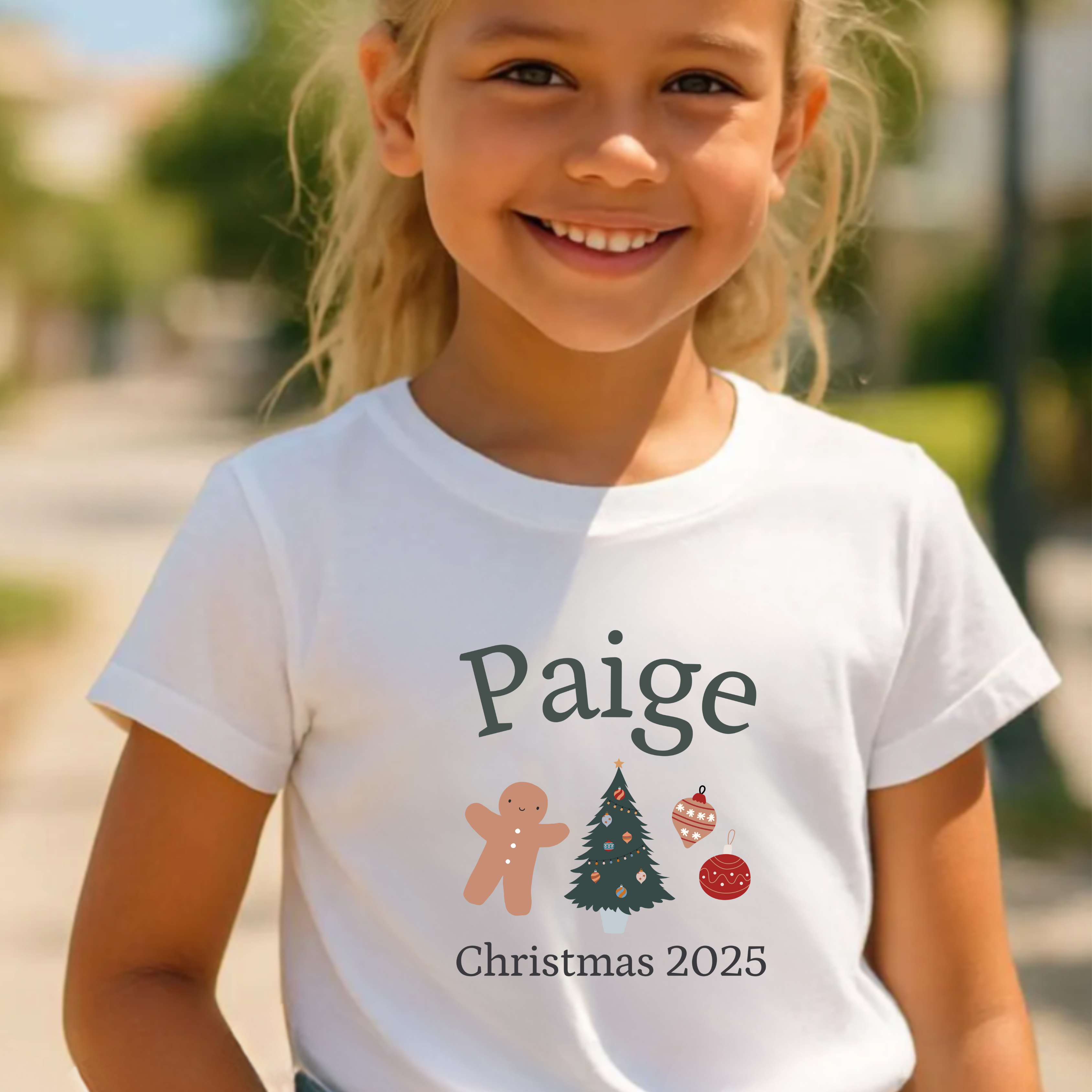 Personalized FIRST NAME -  Classic Christmas - T-Shirt - Toddler to Youth