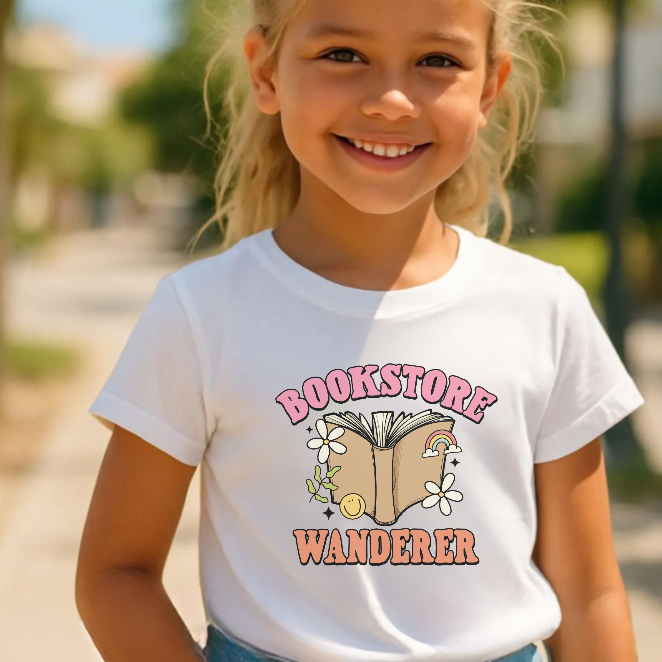 Bookstore Wanderer - T-Shirt - Toddler to Youth (4 colour options)