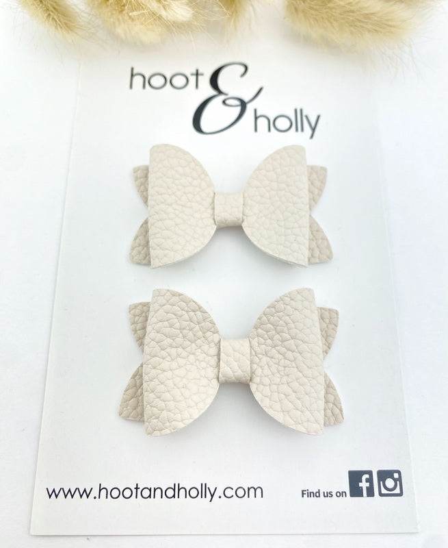 Aspen Bow - Pigtail Set - Ivory