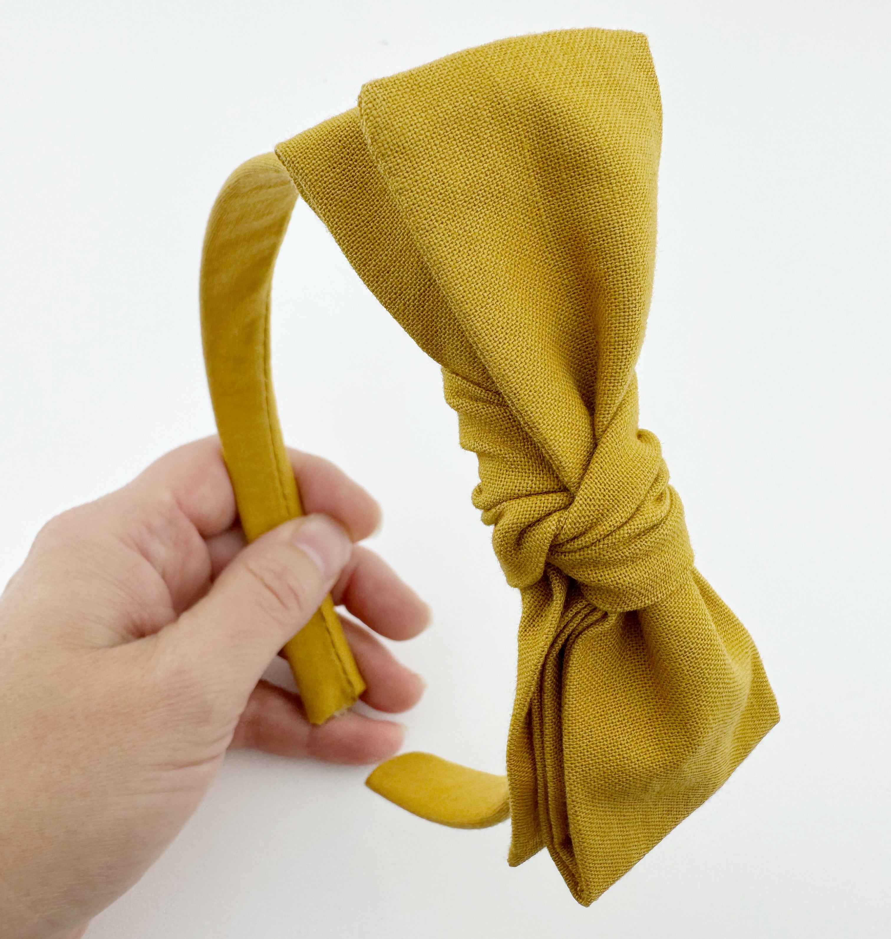 Paris Bow Headband - Mustard Yellow