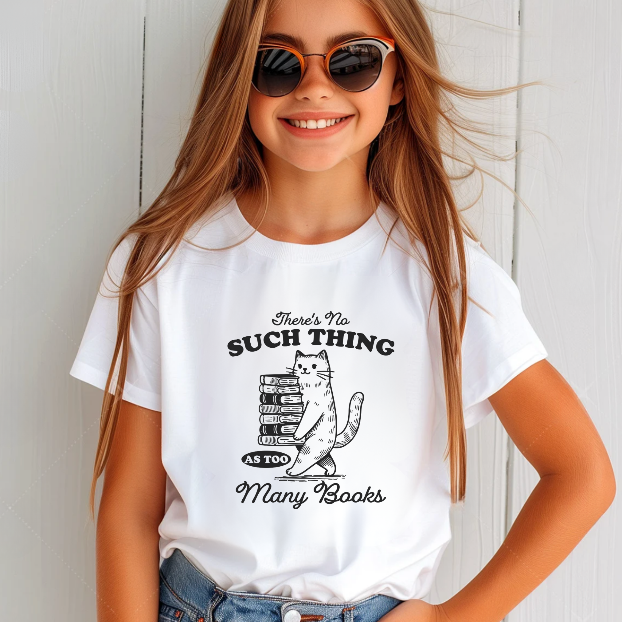 Too Many Books  - T-Shirt - Toddler to Youth (3 colour options)