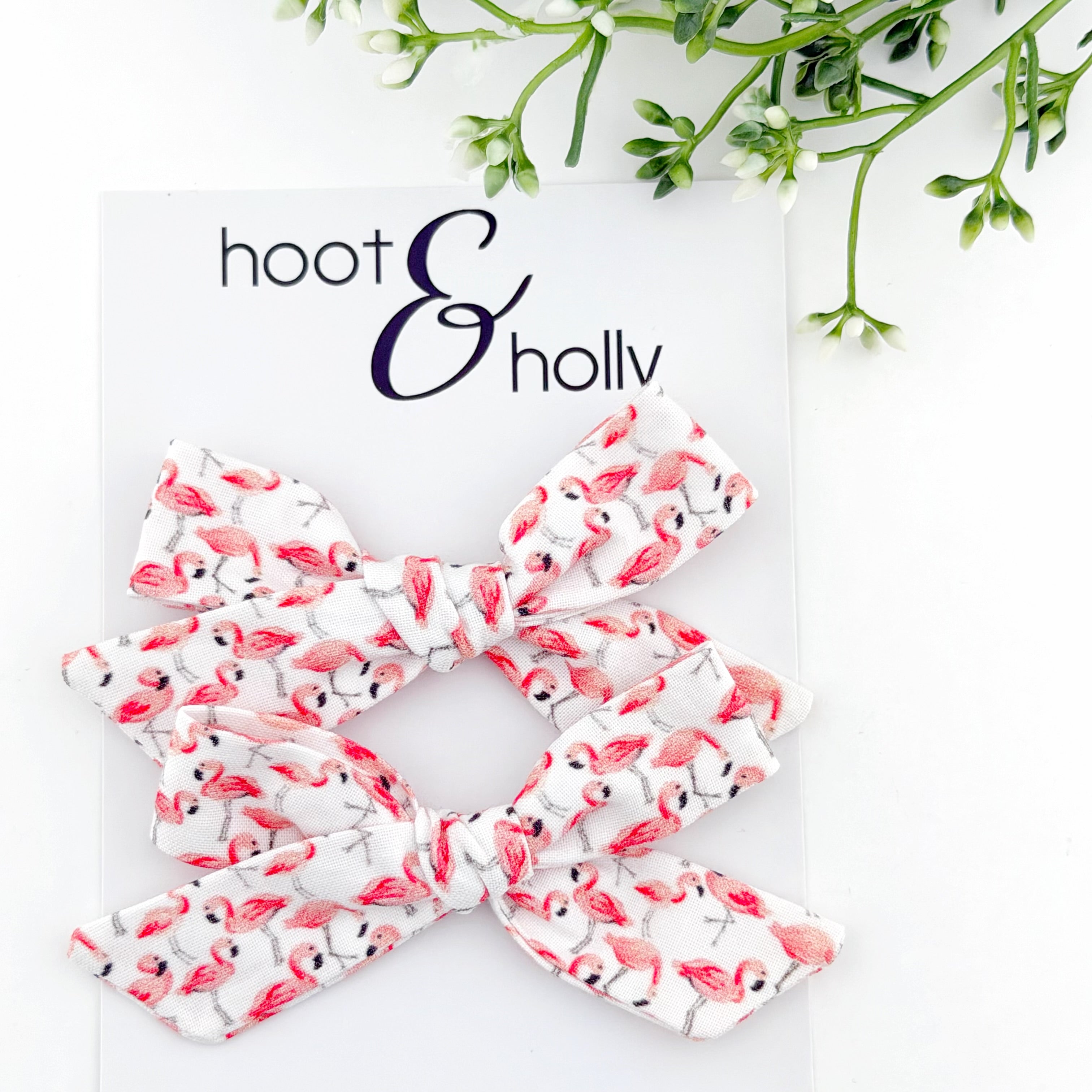 Sydney Bow - Pigtail Set - Flamingos