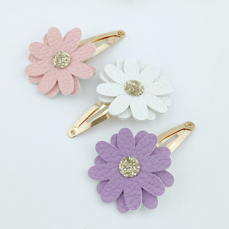 Daisy Flower Snap Clips - Pastels