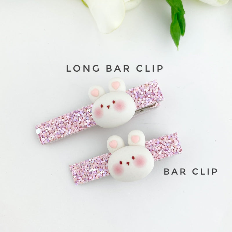 Long Bar Clips - Happy Bunny
