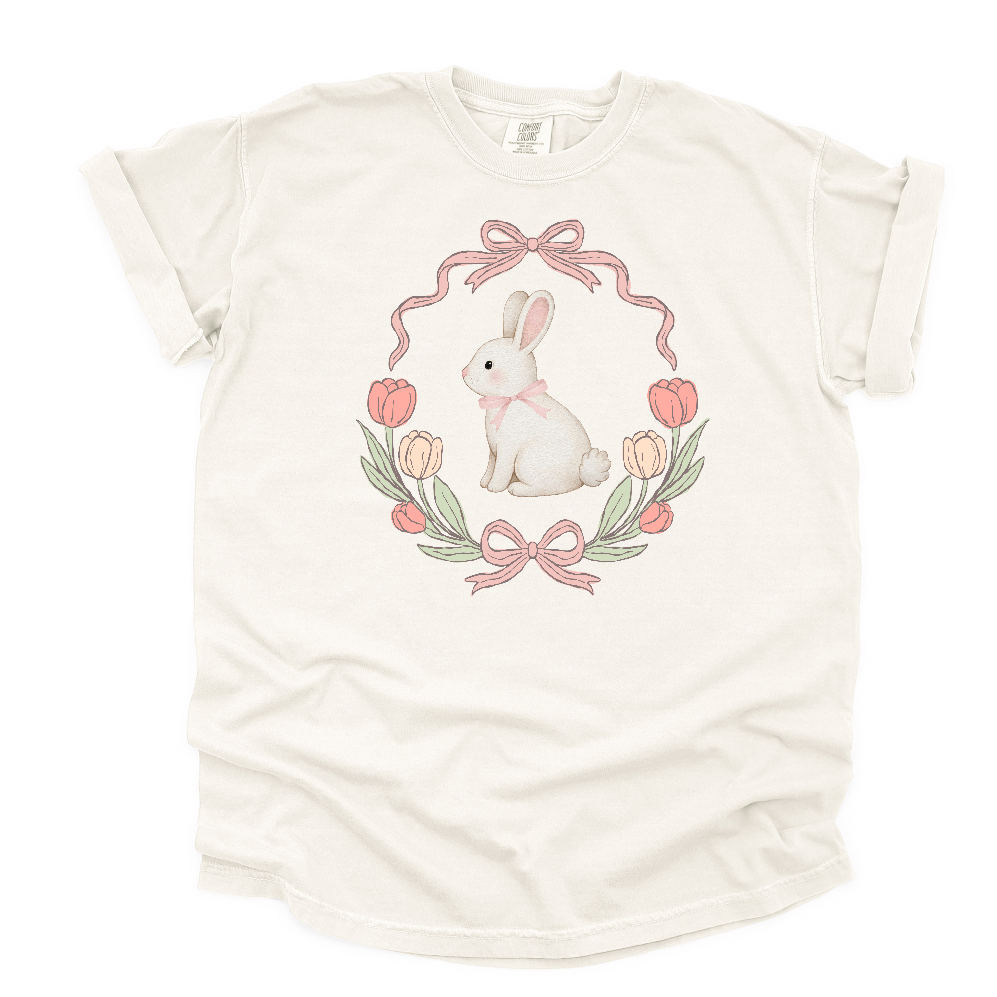 Bunny and Blooms -  T-Shirt  - Adult