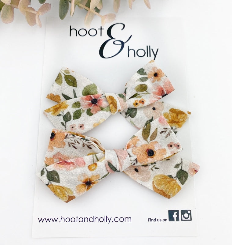 Sydney Bow - Pigtail Set - Autumn Floral