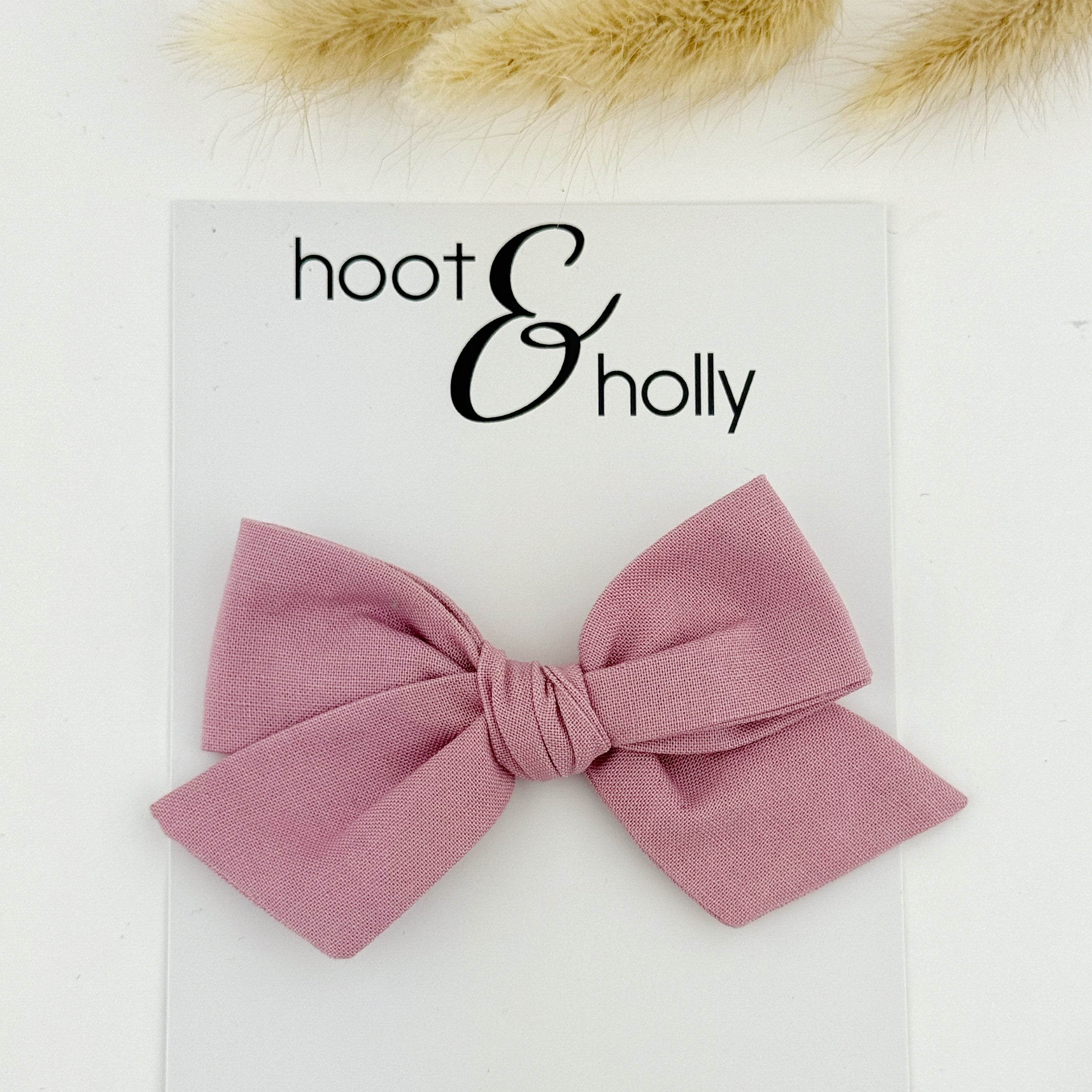 Pink hair hand tied girls hair bow