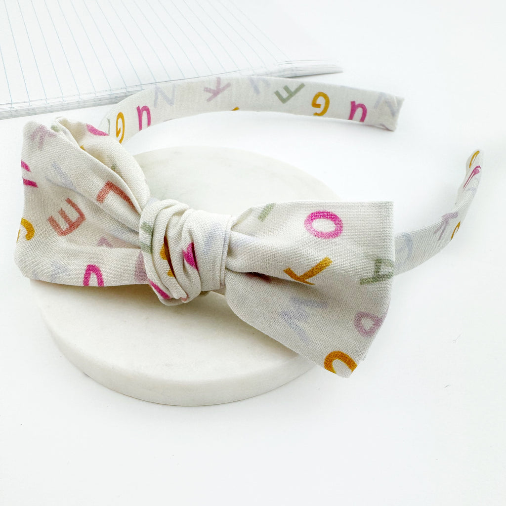 Paris Bow Headband - Alphabet