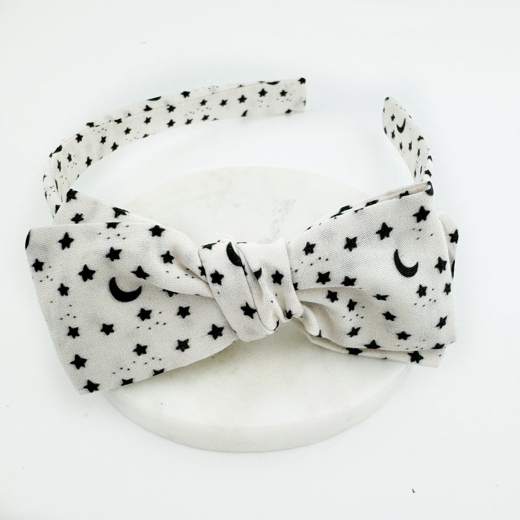 Paris Bow Headband - Moon and Stars