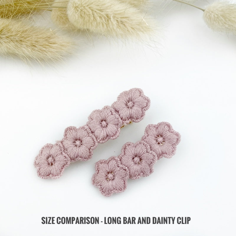 Long Bar Floral Clips