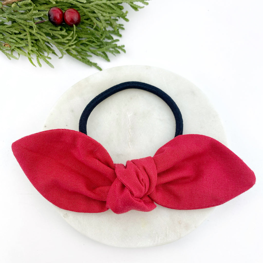 Ponytail Knot Bow - Red