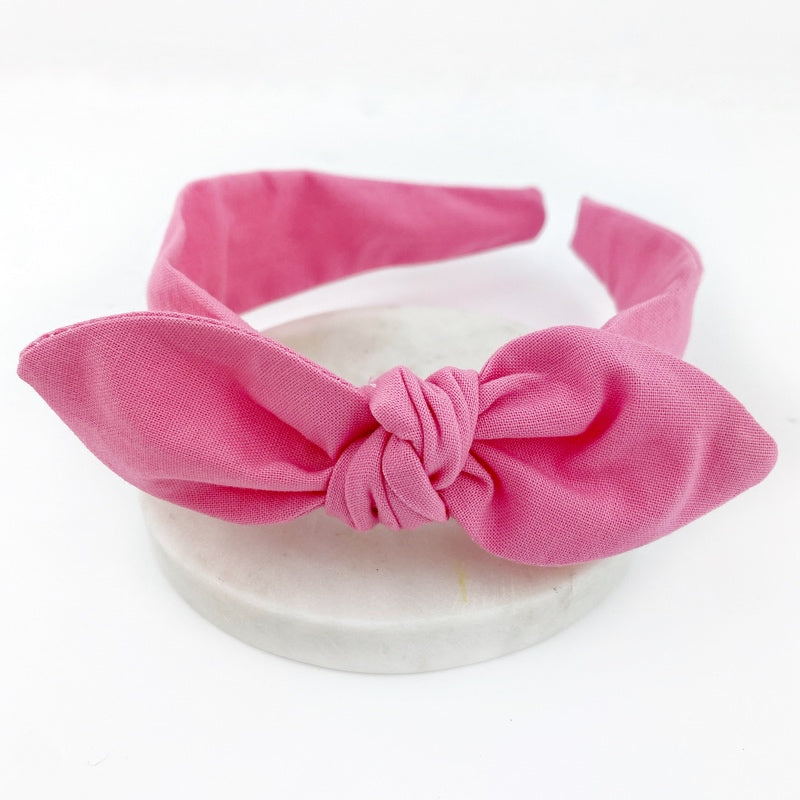 Knot Bow Headband - Bubblegum Pink