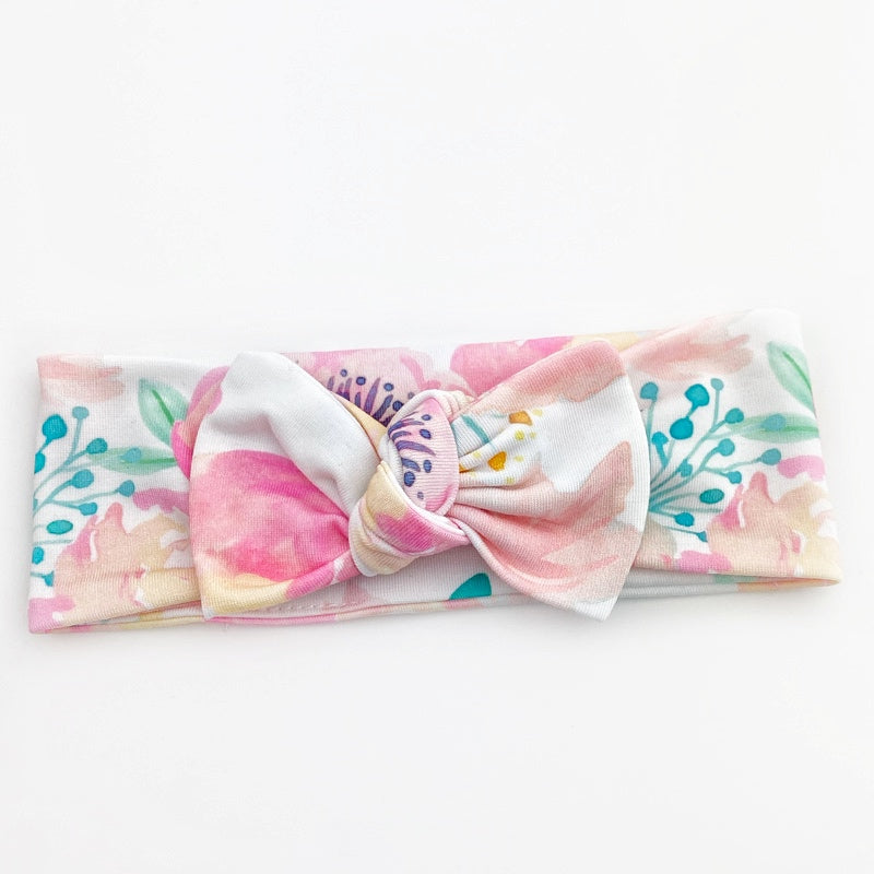 Top Knot Headband - Watercolour Floral