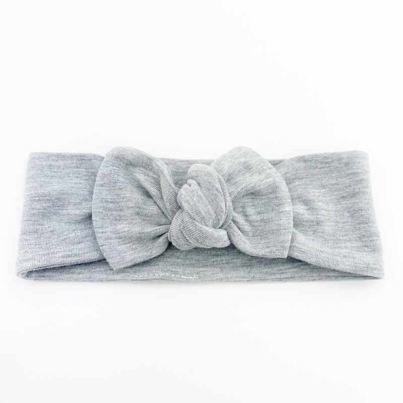 Top Knot Headband - Light Grey - Newborn to Adult