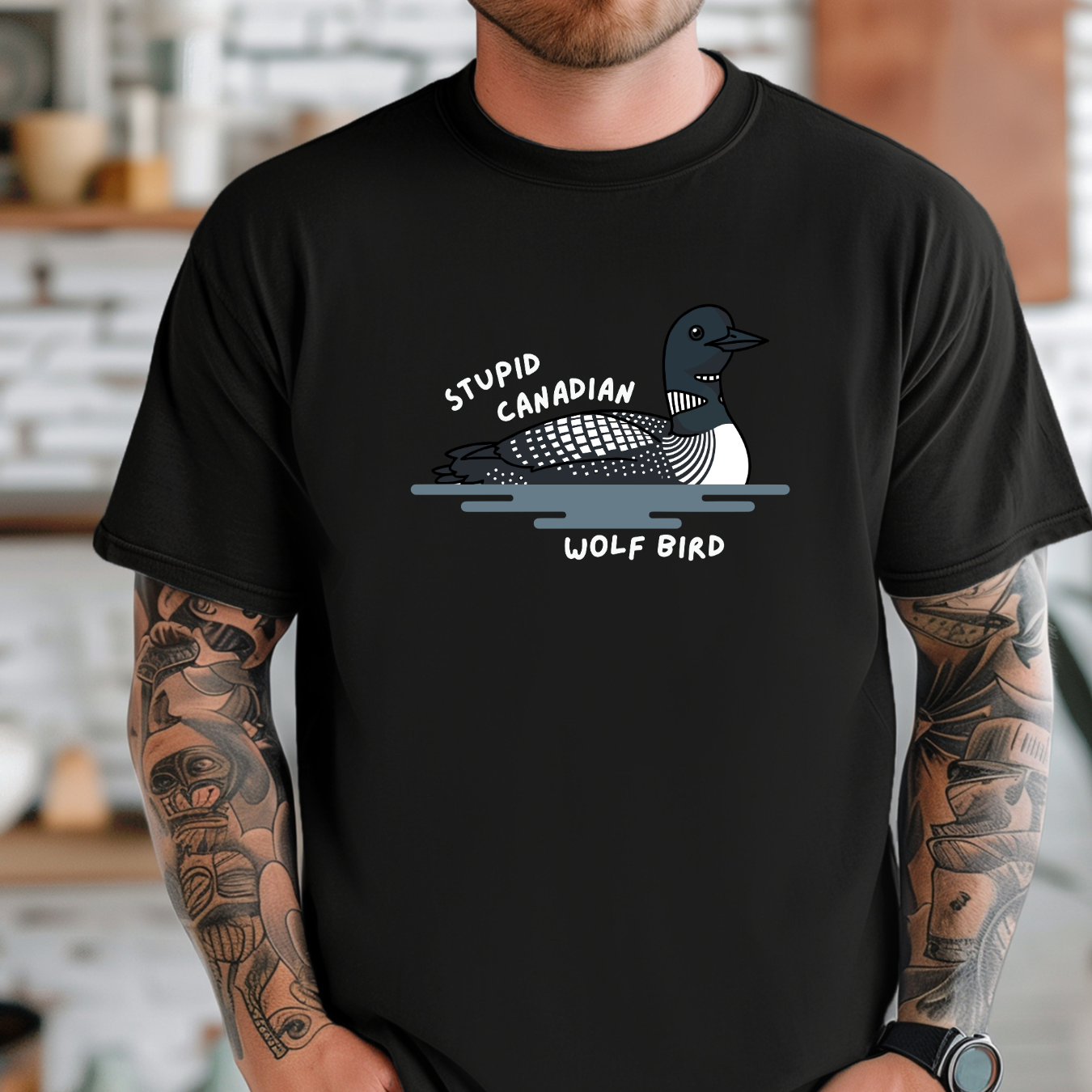 Stupid Canadian Wolf Bird -  T-Shirt  - Adult
