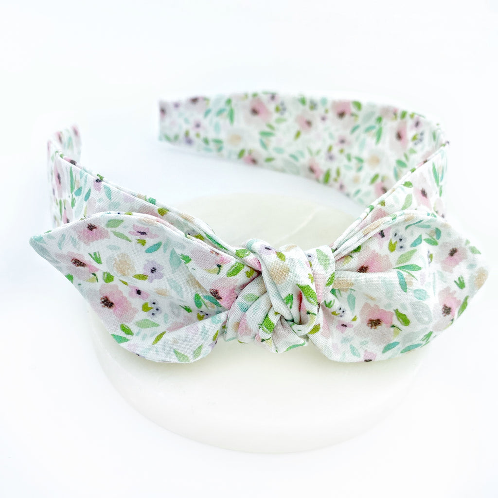 Knot Bow Headband - Sweet Peony Floral
