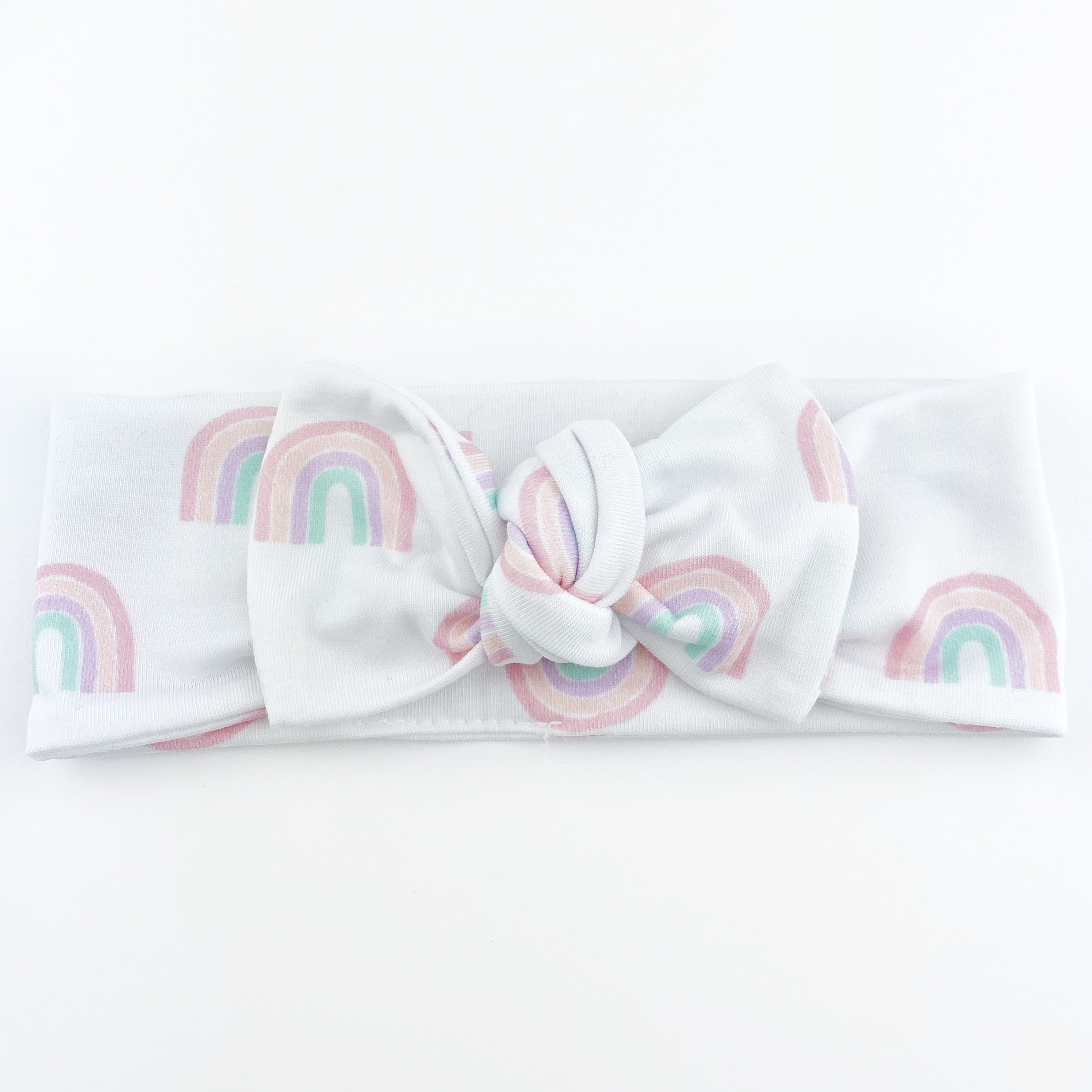 Top Knot Headband - Pastel Rainbow - Newborn to Adult