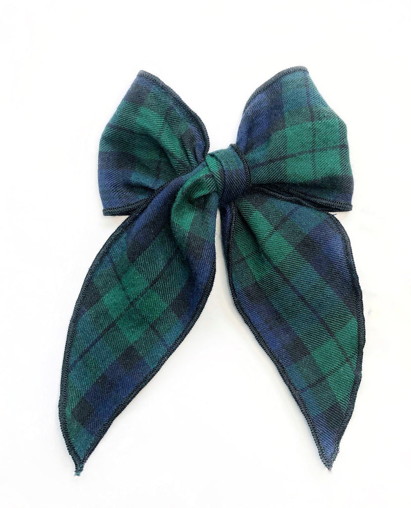 Charlotte Bow -  Hunter Green Plaid