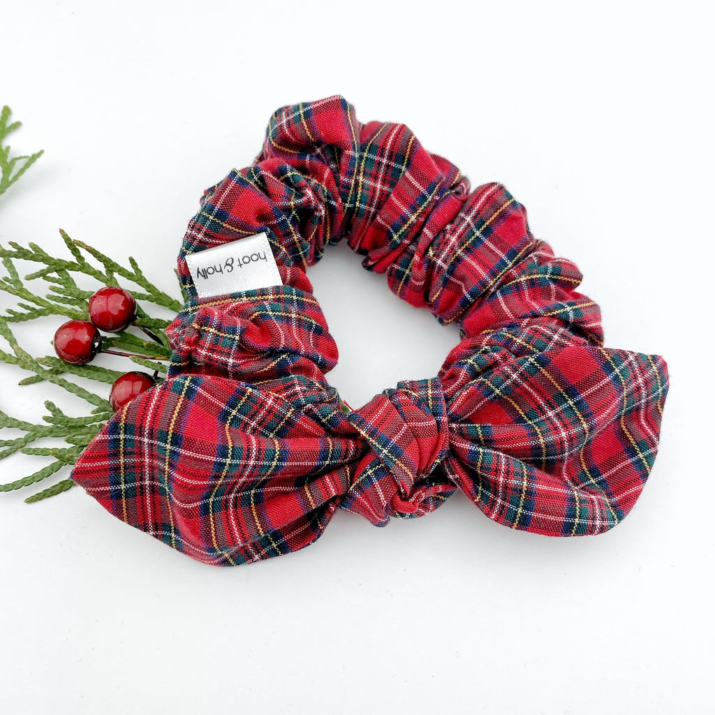 Knot Scrunchies - Red Plaid