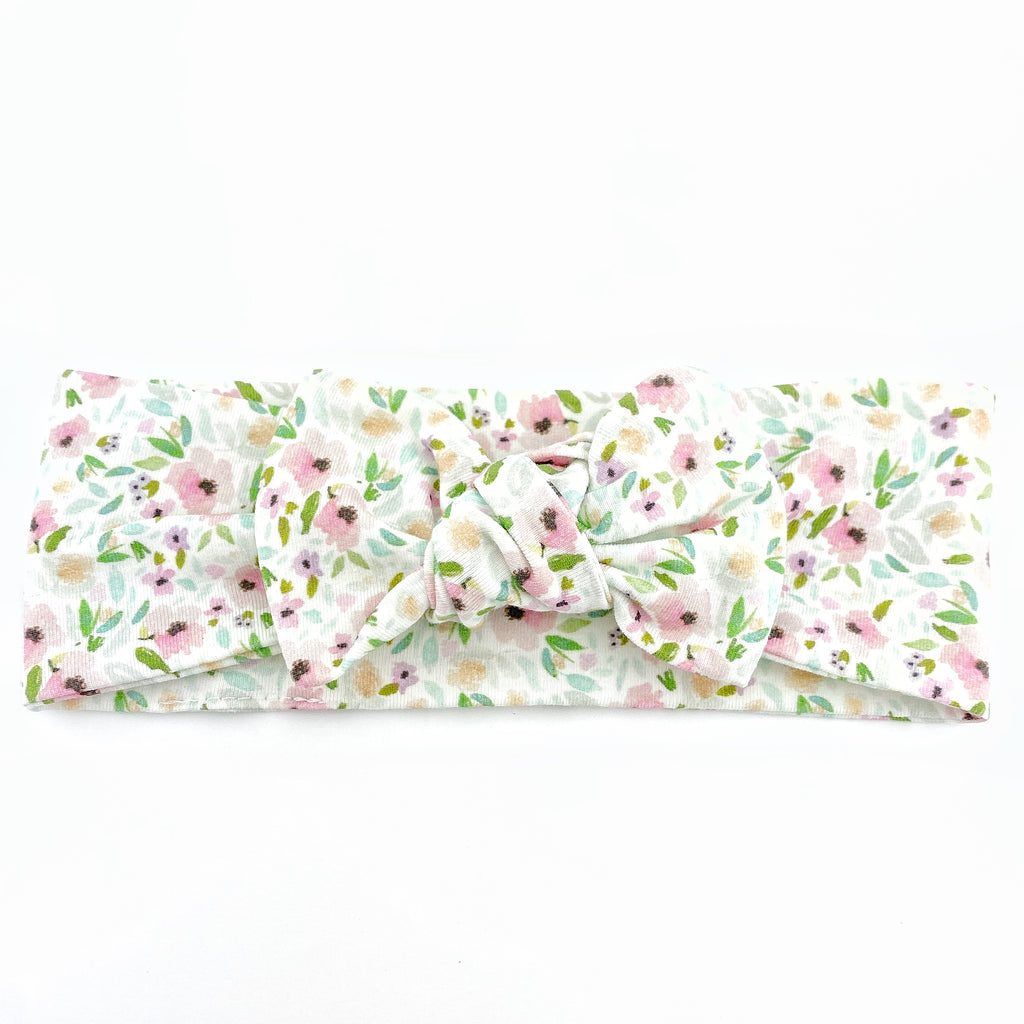 Top Knot Headband - Sweet Peony Floral