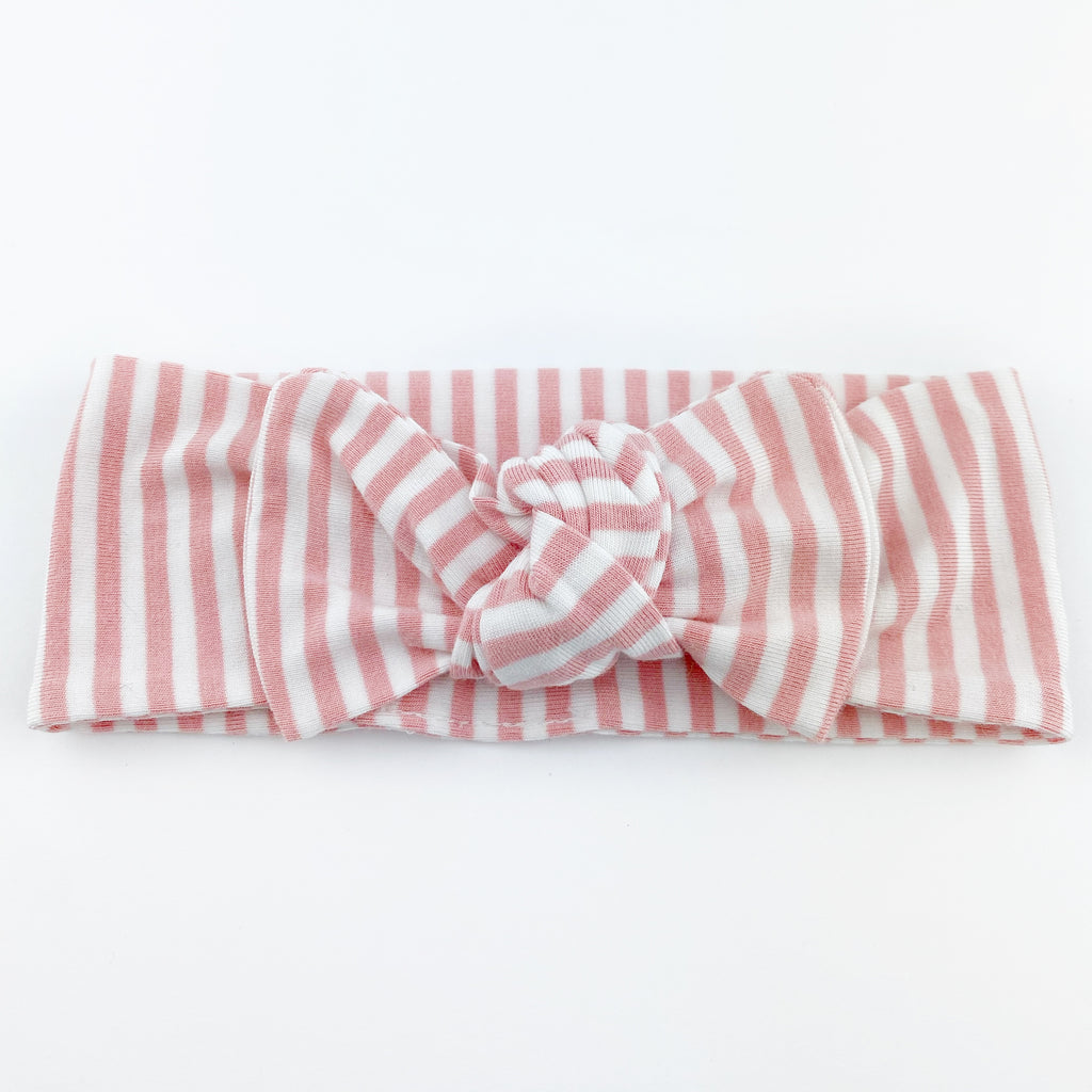 Top Knot Headband - Mellow Rose Stripe - Newborn to Adult
