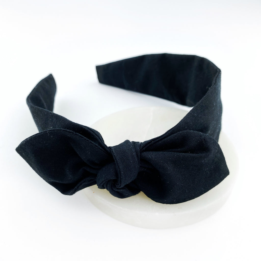 Knot Bow Headband - Black